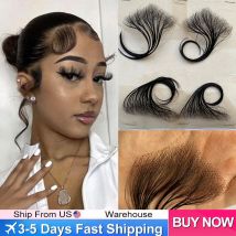 4Pcs HD Lace Baby Hair Stripes Human Hair Swiss HD Baby Hair Edge Reusable More Natural Baby Hair Strips