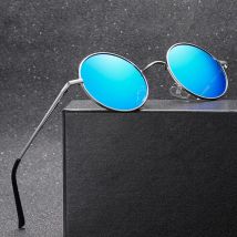 Polarisierte Vintage Retro Runde Sonnenbrille Männer Frauen Metall Rahmen Fahren Sonnenbrille Marke Designer Spiegel Schwarz Brillen UV400