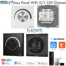 Skydance 100-240VAC 1CH * 50mA WiFi + 0/1-10V Pannello rotante Dimmer TL-K(WT) Tuya Smart 0-10V/1-10V Dimmer rotativo Interruttore Controllo vocale