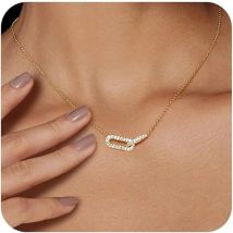 Collana con ciondolo doppio cerchio con strass lucidi color oro per donna ragazza clavicola girocollo gioielli di moda regalo festa femme