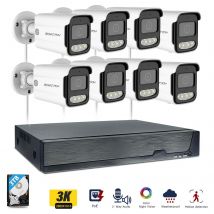 8CH 5MP IP PoE Sistema di telecamere di sicurezza Esterno 4/8 pezzi Telecamera di sorveglianza cablata domestica Rilevazione umanoide Kit NVR audio a 2 vie