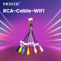 MEKEDE 20Pin RCA Audio Video Kabel Ausgang Buchse CVBS Aux In Amp Control Draht Fan Adapter Mit 4G SIM Slot Kabel Auto Zubehör