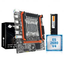 MOUGOL X99 Gaming Motherboard Kit with Intel Xeon E5 2680 V4 & DDR4 8Gx1 2133MHz Dual Channel ECC RAM M.2 NVME for Desktop PC