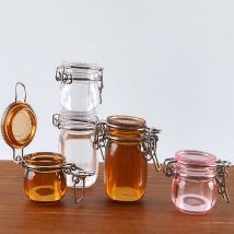 2Pcs Dollhouse Miniature Transparent Storage Jar Sealed Tank Model Storage Tank Tiny Vial Wishing Bottle Kitchen Home Decor