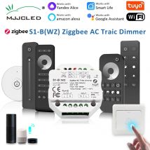 Tuya Zigbee Dimmer 220V 230V 110V Wifi RF 2,4G Drahtlose Fernbedienung AC Triac Dimmer Push-schalter für LED Birne Lampe 220V S1-B