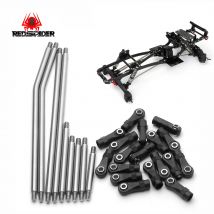 RS RC LCG Trägerrahmen Edelstahlgestänge Verbindungsstange Zugstange für 1/10 RC Crawler Axial SCX10 Capra LCG Schienen Chassis Kit ﻿