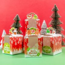 12/24 stücke Weihnachten Muffin Gebäck Box Verpackung Cookie Candy Boxen mit Fenster Weihnachten Neujahr Party Geschenk Dekoration Kinder begünstigt