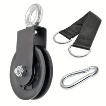 Silent Pulley 360° °   Rotierende Turnhalle, Kabelrolle, Ausrüstungsrad mit Aufhängegurten und Karabiner, Riemenscheibe, Kabelmaschine, DIY-Aufsatz
