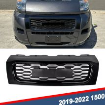 Magickit Front Bumper Grill for Ram ProMaster 1500 2500 3500 2019 2020 2021 2022 Upper Centre Racing Grille Mesh Chrome+Black