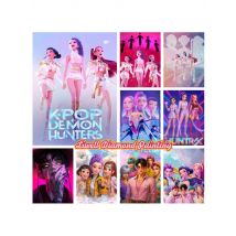 Demon-Hunters Kpop Film Diamond Painting Art 5d Diy S-saja Boys Cool Full Cross Stitch Pattern Mosaic Home Decor Gift