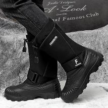 Winter Männer Schnee Stiefel Plattform Wasserdicht Nicht-slip Warme Baumwolle Arbeit Stiefel Outdoor Männlichen Mid-kalb Angeln Ski stiefel