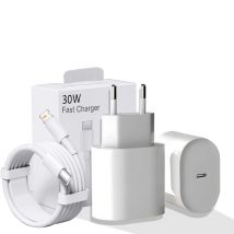 Original 30W Fast Charger For APPLE iPhone 16 15 14 13 12 11 Pro Max USB-C Quick Charging X XS XR 8 Plus Cable Phone Accessories