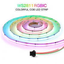Elastyczne listwy LED WS2811 RGBIC 12V 1m 2m 3m 5m oświetlenie światła dekoracyjne pokoju z podkładem samoprzylepnym kolorowe lampa COB