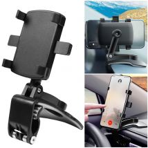 Supporto per telefono cellulare per auto Staffa di navigazione per specchietto retrovisore girevole a 360 gradi Supporto per telefono cellulare con clip a molla regolabile per cruscotto