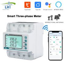 4P Tuya WiFi 3*220/380V 5(100) inteligentna trójfazowa szyna Din kompaktowy licznik energii inteligentna osłona zamykająca do użytku domowego