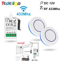 433 MHz Drahtlose Fernbedienung Schalter DC 12 V 1CH Relais Empfänger Runde Taste Wand Panel Schalter EIN AUS für tor Led-leuchten Birne
