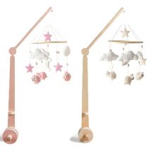Baby Holz Bettglocke Halterung 0-12 Monate Natürliche Schiene Bett Glocke Halterung Holz Mobile Baby Häkeln Bett Glocke Hängen rassel Spielzeug