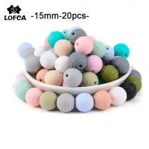 LOFCA 20 Stück Bienenstock-Silikonperlen, rund, Lebensmittelqualität, Spiralperlen, 15 mm, DIY-Gewinde, BPA-frei, Perlen, Armbänder, Halskette, Schlüsselanhänger