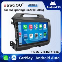 ESSGOO 9 "Carplay Stereo Per Auto Lettore Multimediale Radio Android 13 Navigazione GPS Wifi Bluetooth Wifi Per KIA Sportage 3 2010-2016