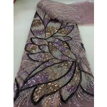 Latest French Beaded Tulle Lace Fabric 2025 High Quality African Groom Lace Fabrics Sequins Nigerian For Wedding Dress