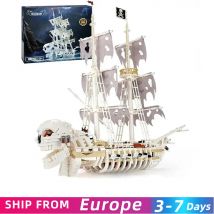 1592PCS Scheletro Nave Fantasma Building Blocks Tempesta Nave Pirata Modello Mattoni Idea Decorazione del Desktop Bambini Giocattoli FAI DA TE Regali di Festa