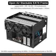 Staffa per computer impilabile con 28 HDD Open Air Frame Mining Case EATX ATX Micro-ATX ITX Banco di prova per Crypto Rig AI GPU Build