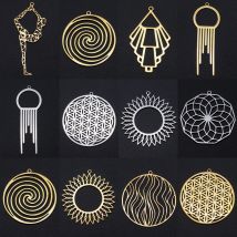 10 Stück/Set Modische Yoga-Traumfänger DIY Edelstahl-Anhänger Großhandel Tänzer-Sonnen-Schmuck Armband-Verbinder Charms