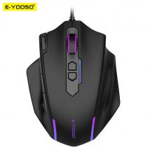 E-YOOSO X-41 Mouse da gioco RGB cablato USB 12400 DPI PAW3327 Mouse ottico da gioco programmabile a 10 pulsanti per Computer PC Laptop