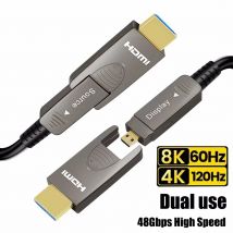 8K HDMI 2.1 Glasfaserkabel Abnehmbares HDMI Typ A+Typ D Aktivfaser 8K@60Hz 4K@120Hz 48 Gbit/s für RX 7900/7800 RTX 4090/4070