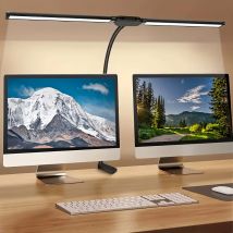 Double Head LED Clip Desk Lamp Architect Table Lamp for Home Office Lighting 3 Color Mode and 10 Dimmable Eye Protect Desk lamps