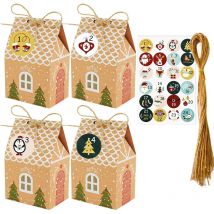 24 teile/sätze Weihnachten Advent Kalender Candy Boxen Weihnachten Baum Hängen Countdown Haus Cookies Geschenke Verpackung Box Für Kinder Neue Jahr