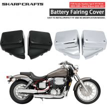 2x Motorcycle Battery Side Fairing Covers For Honda Shadow Spirit VT750 DC 2000-2009 Black Widow 2000-2007 Panel Frame Protector