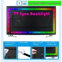 Smart Ambient Sync TV-Hintergrundbeleuchtung Sync-Bildschirm Farb-LED-Streifenlicht USB, App-Steuerung, Smartphone-Kamera-Bildschirm Capute-Technologie