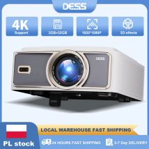 Proiettore DESS 4K 1080P Autofocus Doppio WiFi6 BT5.0 Proiettore Home Theater portatile stabile senza ritardo Assistente vocale 3D
