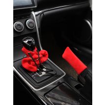 Cute Plush Small Hoodie Car Gear Shift Knob Cover Women's Manual Handbrake Interior Accessory Soft Touch Automobile Shift Cover