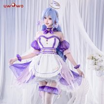 LAST BATCH UWOWO Robin Cosplay Spiel Honkai Star Rail Robin Maid Cosplay Kostüm mit Flügeln Kopfbedeckung Halloween Rollenspiel Outfits
