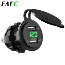 Eafc 12-24v Dual-USB-Lade buchse wasserdichte Steckdose 2.5a 10a Sicherung für Motorrad Auto LKW Boot Adapter buchse