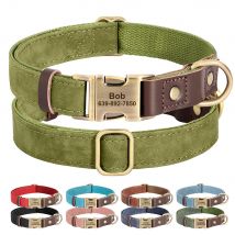 Collare per cani in pelle PU personalizzato gratuito Collari per cani incisi Collana identificativa con fibbia per animali domestici regolabile Durevole per cani di taglia piccola, media e grande