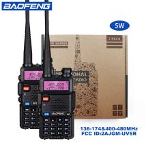 2szt BAOFENG UV-5R 5W 8W Dwuzakresowe radio dwukierunkowe o dużej mocy Ręczne przenośne walki dalekiego zasięgu do polowania