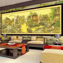 Nan xiang jiumeng Landschaft gedruckt auf Leinwand Kreuz stich Stickerei Kit, Handarbeit Set Kreuz stich Seide/Baumwolle Fäden 340 × 75cm