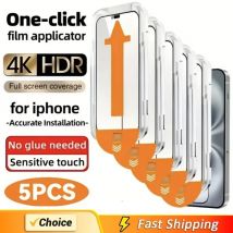 Rivestimento oleorepellente Senza polvere Protezione schermo di facile installazione per iPhone 14 11 13 12 15 16 Pro Max Mini XS XR 15 16 Plus Vetro