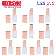 JASTER 10 PZ LOTTO Chiavette USB 3.0 in cristallo Regalo di nozze Pen Drive Logo personalizzato