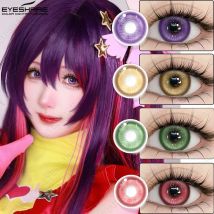 EYESHARE MADRID Seria Kolorowe Soczewki Kontaktowe do Oczu Fioletowe Soczewki Szalone Halloween Anime Akcesoria Uroda Źrenice Śliczne Soczewki