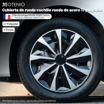4 Uds. Tapacubos estilo cuchillo de 17 pulgadas para ruedas de acero diseño de cubierta de llanta completa para Toyota Volkswagen Chevy Chevrolet Honda Mazda