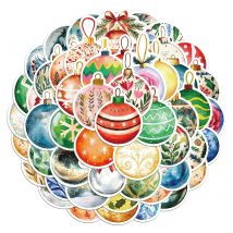 56PCS Weihnachten Ball Aufkleber Exquisite Handheld Konto Materialien Telefon Fällen Laptop Koffer Wasser Tassen Wasserdichte Aufkleber