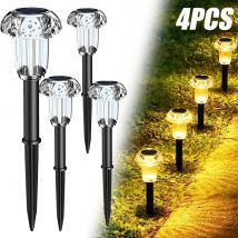 4Pcs Solar Lampe Lichter Outdoor Garten Lichter Solar Lampe Laterne Wasserdicht Für Garten Landschaft Pathway Yard Rasen Dekor