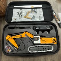 970 RC Mini Excavator 1/50 Scale Electric Excavator Simulation Model Desktop RC Excavator with Lighting System RC Car Toy Gift