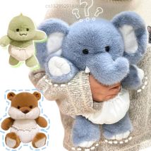40 cm Kawaii Cartoon Laufende Tier Plüsch Puppe Kissen Baby In Windel Dinosaurier Elefant Otter Plüsch Spielzeug Geburtstag Geschenk für Kind