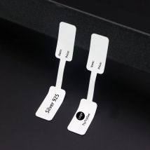 100 unidades de etiquetas de precio personalizadas con logotipo y forma de anillo de pulsera de cabeza cuadrada para exhibición de joyas, fabricación, accesorios de embalaje y venta al por mayor