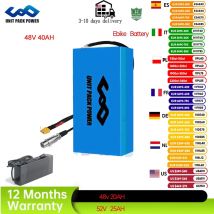 48V 40Ah 60V 72V Ebike Batteri Pack 52V 50AH 36V Bicicletta elettrica Escooter Batteria 4400W 500W 750W 1000W 1500W 1800W 2000W 3000W